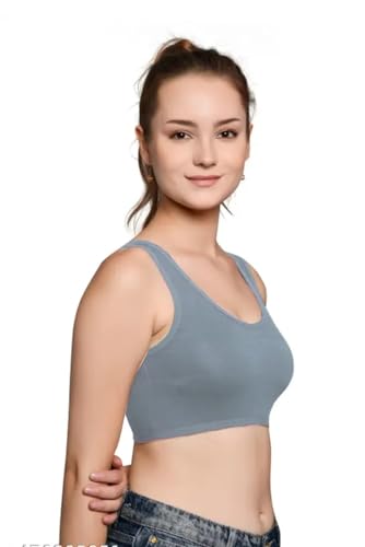 Image of Girls Cotton Sports Bra, Non-Padded, Full Coverage, Regular Broad Strap, Pack of 3, Training Bra for Gym Yoga Workout