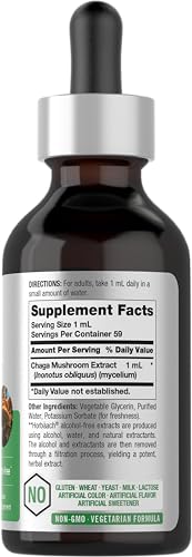 Horbäach Chaga Mushroom Liquid Extract | 2 Fl Oz | Vegetarian Tincture | Alcohol Free | Non-GMO, Gluten Free - Image 3
