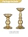 2 Pcs Gold Pillar Candle Holders, Gold Candlestick Most Ideal for 3