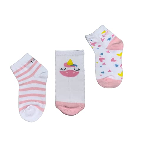Kit Meia Estampada com 3 Pares,Tip Top ,Toddler Menina,Branco,23-27