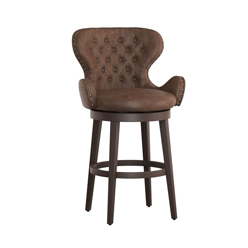 Hillsdale Mid-City Upholstered Wood Swivel Bar Height Stool, Chocolate by Hillsdale - Used condition - US$62.24