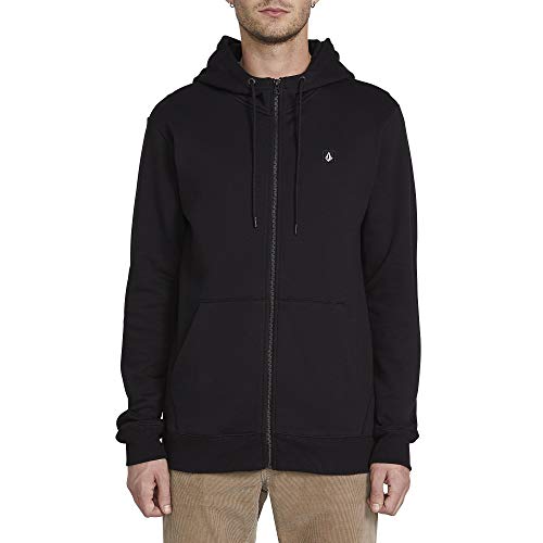 Volcom Men's Hooded Zip Fleece Sweatshirt, Black, Small