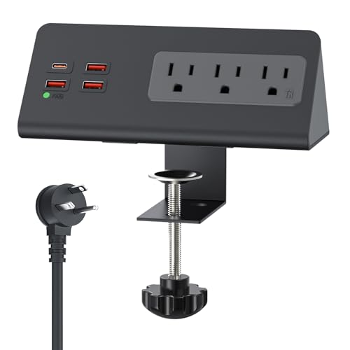 Nightstand Power Strip with PD 20W USB-C, Haylink Desk Surge