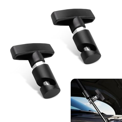 Jewkot 2 PCS Car Hood Support Rod Holder, Alloy Multi-purpose Snap-on Trunk Air Pressure Rod Anti-slip Shock Absorber Strut Anti-pinch Fixing Tool, Modification Accessories, for Most Cars (Black)