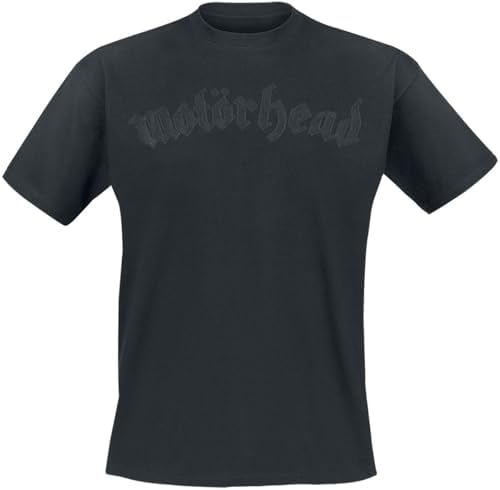 Motörhead Black On Black Logo Hombre Camiseta Negro Regular
