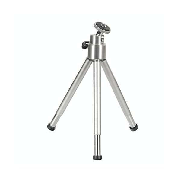 Hama Mini-Stativ mit 3D-Kugelkopf (Stativ für Handy, Kamera oder Action-Cam, Mini-Dreibeinstativ aus Metall) Silber