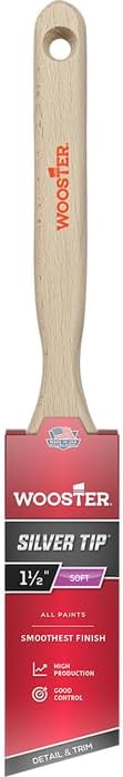 12-Pack of 1-1/2” Wooster Brush Company 5221 Silver Tip CT Polyester Angle Sash Paint Brush