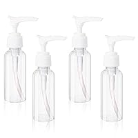 4 Stück 50ml Pumpspender Transparente Airless Pumpflasche Reise Spenderflasche Kunststoff Pumpflasche Leere Luftreiseflaschen Plastikflaschen für Kosmetik Shampoo Creme