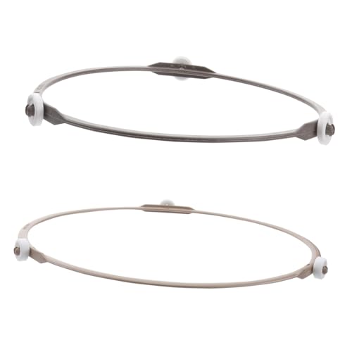 LALADEFIEE 2 pezzi Piatto Girevole Vetro per Microonde con Anello Rotante Resistente e Facile da Installare per Riscaldamento Uniforme