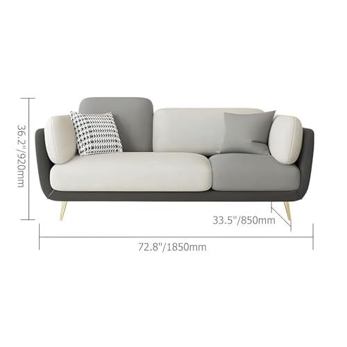 Image of Modern Sofa, 3 Seater with Decorative Cushions, Chesterfield Arm Three Seater for Living Room Guest Room Hotels & Office (Brown and Beige)