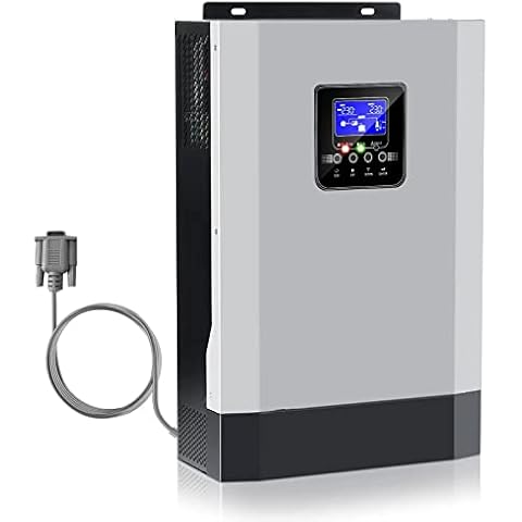 Hybrid Wechselrichter, 5500w Hybrid Wechselrichter 48V DC bis 230V mit 110A MPPT Solarregler, Off Grid Hybrid wechselrichter 48v mppt für Zuhause, Max. PV-Eingang 500V, für Blei-säure/Lithium Akku Cover