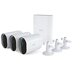 Arlo Pro 5S 2K XL Spotlight Camera - Wireless Home Security Camera with Spotlight, Longer Battery Life, Color Night Vision, Dual-Band Wi-Fi & 2-Way Audio - White, 3 Pack, VMS4362P