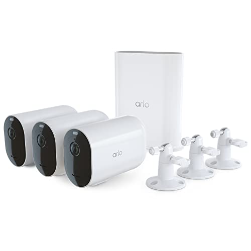 Arlo Pro 5S 2K XL Spotlight Camera – Wireless Home Security Camera with Spotlight, Longer Battery Life, Color Night Vision, Dual-Band Wi-Fi & 2-Way Audio – White, 3 Pack, VMS4362P