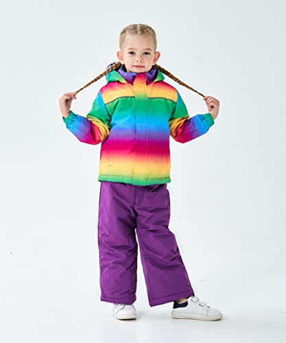 M2C Jaqueta e calça de esqui com estampa espessa para meninos e meninas, 2 peças, Spectrum Gold, 8-9