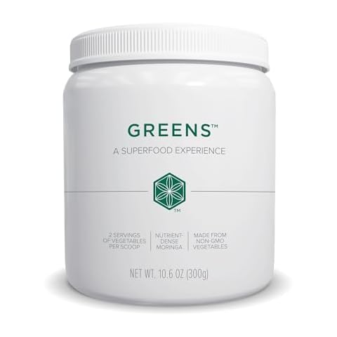 Isagenix Greens - 2 Servings of Vegetables Per Scoop - A Superfood Experience with Nutrient-Dense Moringa - 10.6 oz Canister - Fruit Flavor Cover