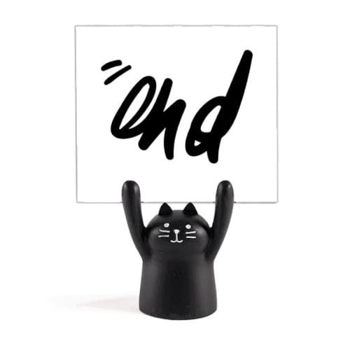 Support de mémo chat noir et porte-carte de table humoristique