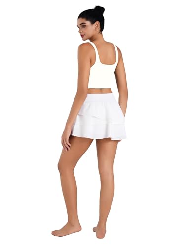 Image of Sunzel Square Neck Longline Sports Bra, Built-in Bra Crop Tank Top | Buttery Soft, Removable Pads, Light to Medium Support, Wide Straight Straps, Yoga, Pilates, Gym, Daily Wear