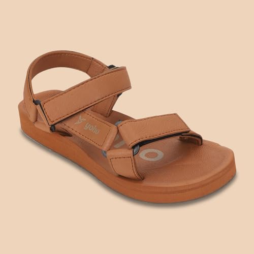 Image of YOHO EVA Sandals for Women | EVA sole | Comfortable cushioned sole with TPR base | Lightweight | Soft skin friendly straps | Adjustable straps | Velcro closure | Vibrant colour options