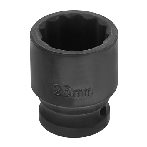Image of HARFINGTON 1 /2 inch Drive x 23mm Shallow Impact Socket 12-Point Metric CR-V Steel Spindle Nut Impact Flip Sleeve for Home Auto Nuts Bolts Repair