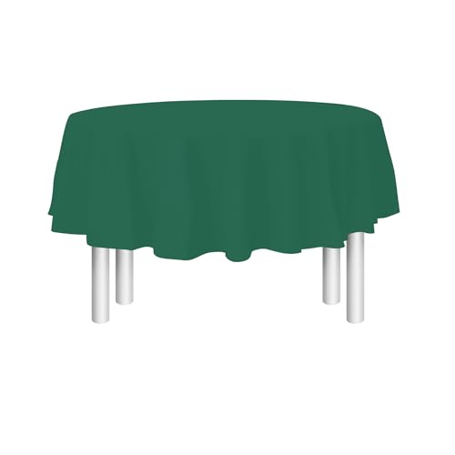 Image of Party Dimensions Green Disposable Plastic Tablecloth for Round Tables (36 Pack) Table Cloths for Parties, Events & Weddings, Indoors & Outdoors, 84 inches, Plastic Table Cover