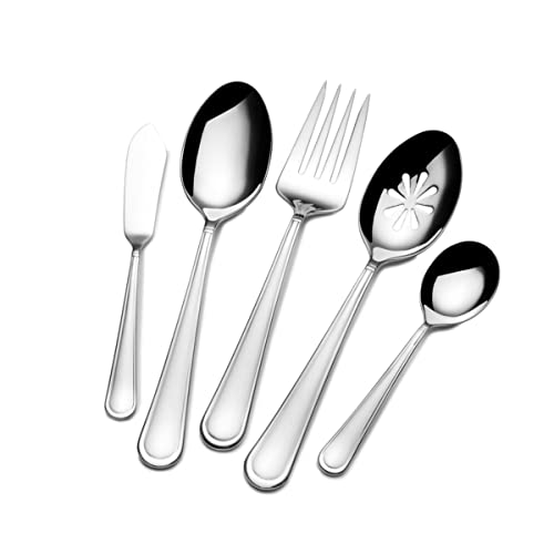 Mikasa, Virtuoso Flatware Service for 12, 65 Piece Set, 18/10 Stainless Steel, Silverware Set with Serving Utensils