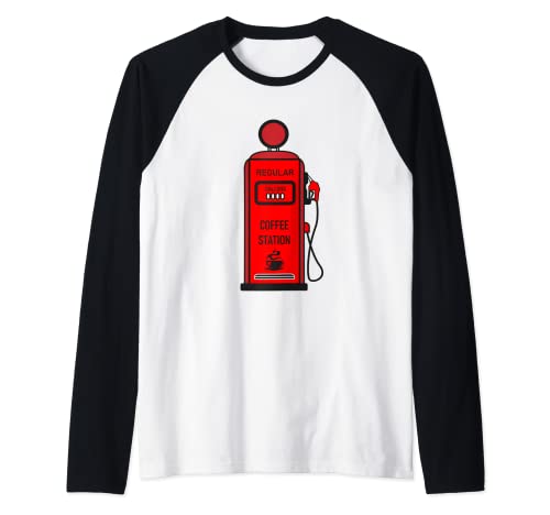 Idée de café amusante, distributeur de carburant/pompe à gaz à la station de café Manche Raglan