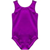 Carnavalife Maillot de Danza Ballet Gimnasia sin Mangas con Correa Ancha, Leotardo Clásico Mujer de Cuello Redondo (Morado, M)