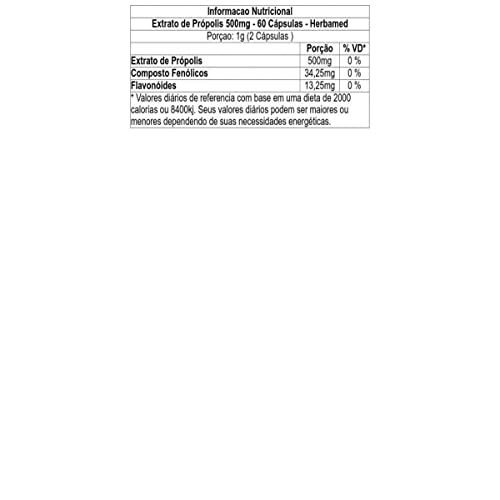 Herbamed Extrato De Própolis 500Mg - 60 Cápsulas -