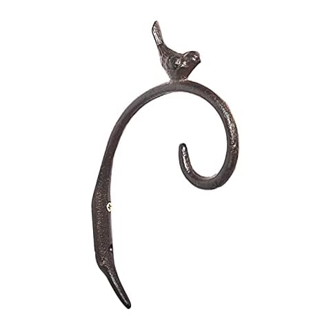 Hanging Basket Bracket, Lovely Bird Shape Garden Cast Iron Hanging Basket Hook, Wall Mount Rustic Cast Iron Plant Bracket for Lantern, Garden Bird Feeders, Wind Chimes, Lantern(As shown) Cover