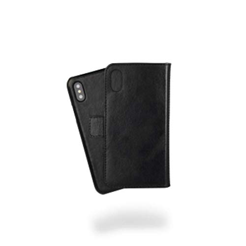 PAZZiMO Leren hoes voor Apple iPhone X/XS - telefoonhoes 2-in-1 met uitneembare magnetische lederen case - hoes van echt leer - Wallet Case met kaartvakken in zwart