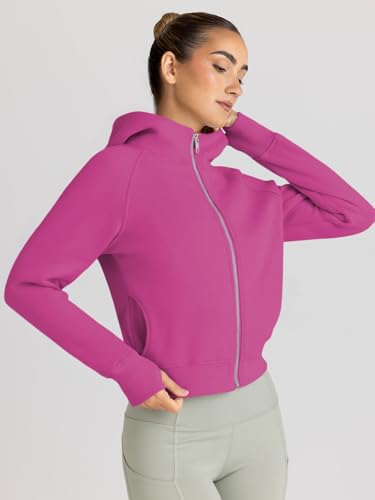 Image of Trendy Queen Womens Zip Up Hoodies Cropped Jackets Fall Clothes 2026