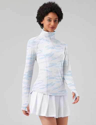 Image of LOMON Women Long Sleeve Shirts Sun Protection 1 /4 Zip Summer Quick Dry Hiking Shirts Quarter Zip Pullover for Women