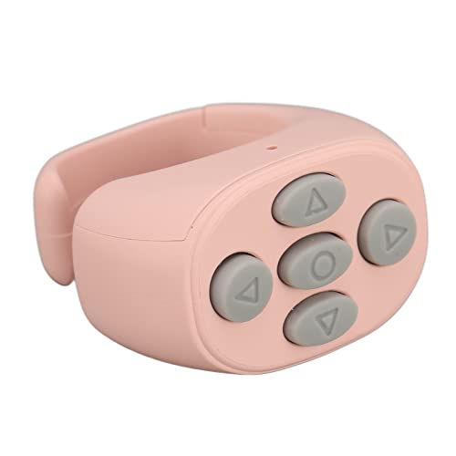 Scrolling Ring,Bluetooth 5.3 Fingertip Wireless Bluetooth Remote Control,Wireless Ring,Compatible with IOS,Android (Pink)