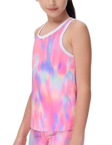 Image of THE GYM PEOPLE Girl's Athletic Tank Tops Racerback Running Workout Shirts | Soft, High stretch, Racerback, Relaxed fit, Easy to match, For running, dancing and daily wear
