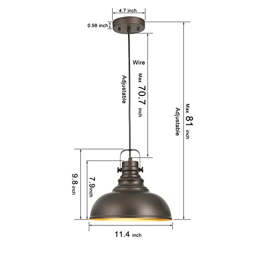 Haolaike 2 Pack Industrial Pendant Lighting for Kitchen Island