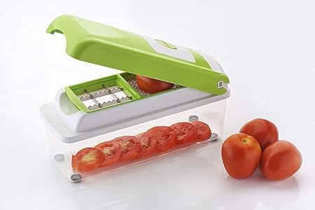 JAMBUVANTIVegetable Cutter 12 in 1 Multi-Purpose Vegetable and Fruit Chopper, Fruit Grater, Slicer Dicer, Chipper, Peeler | Hand Chopper, Cutter (Multicolor)