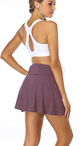 Image of Oalka Women's Pleated Skirt with Pockets High Waist Sports Athletic Running Shorts Golf Tennis Skorts