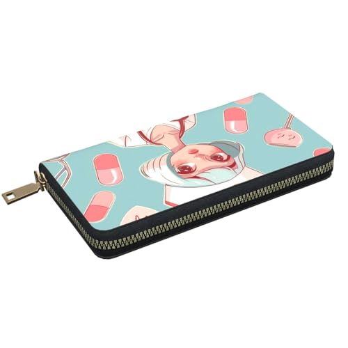 Cute Nurse Printed Long Wallet for Women Men Cute Coin Purse with Card Holder2