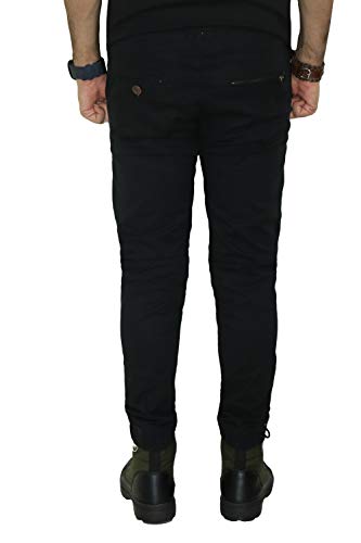 Image of 6 Pocket Regular Fit Cotton Cargo Jogger Pants for Men. Design for Casual and Sporty Looks. (Black)