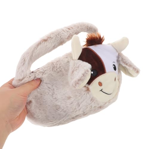 Panier de Pâques vache pelucheux avec poignée ergonomique durable