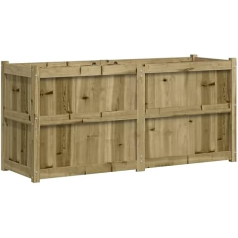 vidaXL Large Capacity Wooden Planter Box Cover