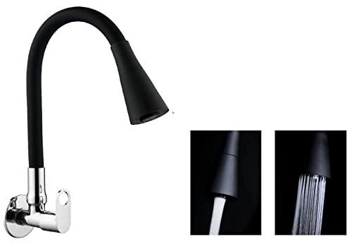 Jagger JBA233 Wall Mounted Brass Kitchen Sink Cock Taps/Faucets for Kitchen Basin with Flexible Neck Dual Flow Black Color 2 Function Shower Flow/Foam Flow (Oreo, Dual Mode Flow) (B0C6GW8YZZ) Amazon Price History, Amazon Price Tracker