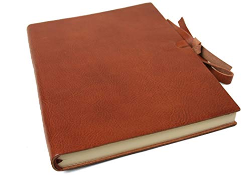 LEATHERKIND Rustico Diario de Cuero Marrón, A5 Páginas Lisas - Hecho a Mano en Italia
