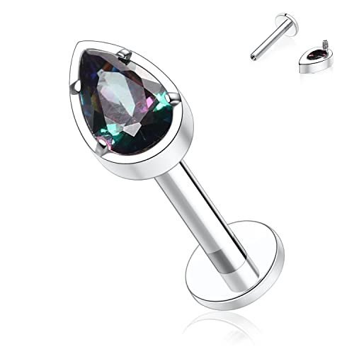 AROWRO Titanium Tragus Medusa Conch Helix Monroe Philtrum Piercing Jewelry 16g Labret Tragus Lip Cartilage Medusa Jewelry Internally Threaded Earrings Tragus Hoop Earrings 6mm Silver