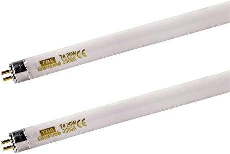 TBE LIGHTING T4 20w Fluorescent Tube Lamps 578mm - 2 Pack of CFL Bulbs - G5 2-Pin Base Fittings - T4 High Efficiency Lamps, Soft White 3500K