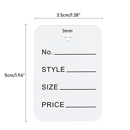 G2Plus 1000 Pcs Price Tags,1.94" X 1.38" White Paper Tags, Clothes Size Lables Coupon Tags Making Lables Store Tags Without String, Clothing Tags With Exquisite Box Package #TOP1