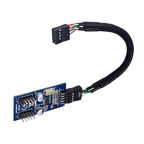 QMQJIA USB 2.0 9Pin Y Splitter 9pin USB Header Male 1 to 2 Female Extension for PC Internal Connection and Device Integration