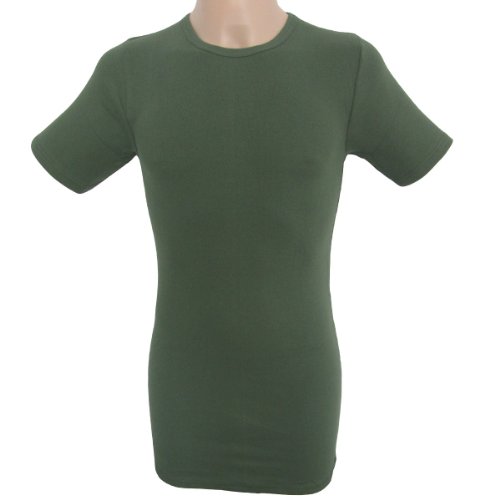 HERMKO 3847 Camiseta de Manga Corta Extra Larga para Hombre (+10 cm), Camiseta Interior de Manga 1/4, 100% algodón (canalé Fino), Größe Herren:7 (XL), Farbe:Negro