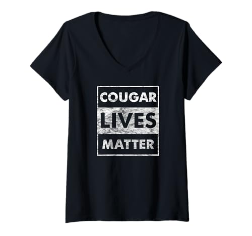 Mujer Cougar Lives Matter | Funny MILF & Cougar Hunter Gift Camiseta Cuello V