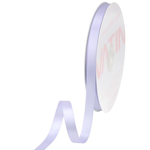 VATIN Double Face Lilac Mist Satin Ribbon 3/8" Continuous 50 Yards,Purple Polyester Fabric Ribbon use for Bows Bouquet, Gift Wrapping, Floral Arrangement Wedding Decoration